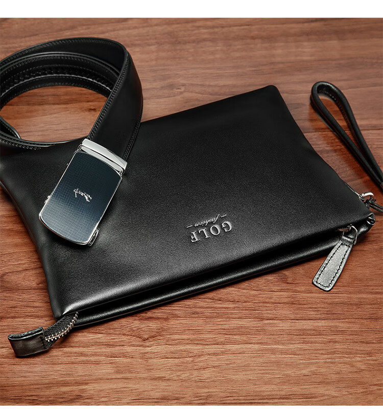 GOLF Men's Clutch, Top-Grain Leather Handbag, Large Capacity with Multiple Card Slots, Envelope-Style Clutch, Valentine's Day Gift for Boyfriend 23
