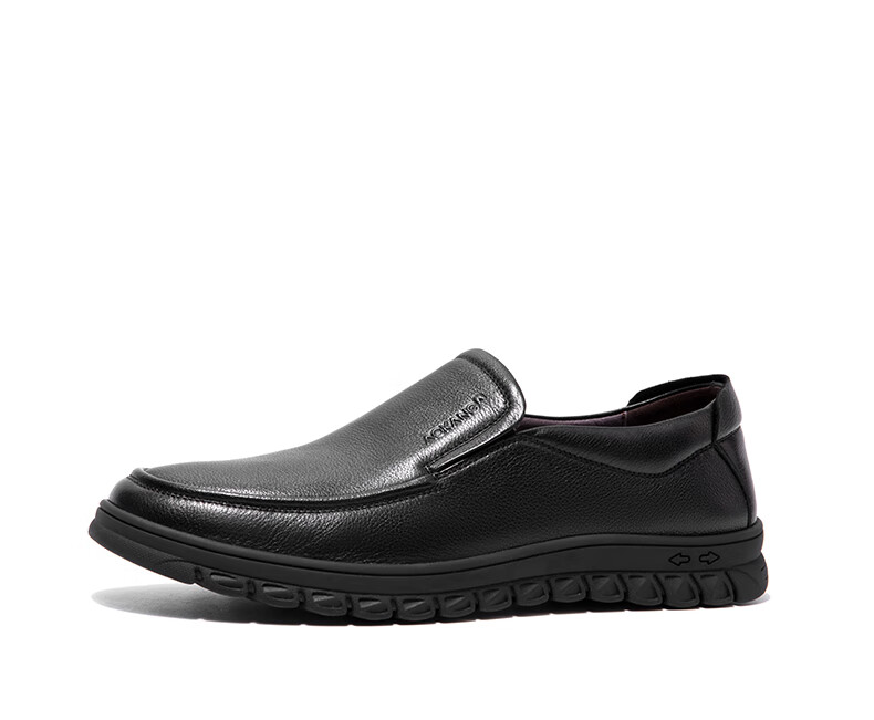 Aokang Leather Shoes for Men, Business Casual Slip-On Comfortable Daily Simple Driving Casual Leather Shoes, Black, Size 42 15