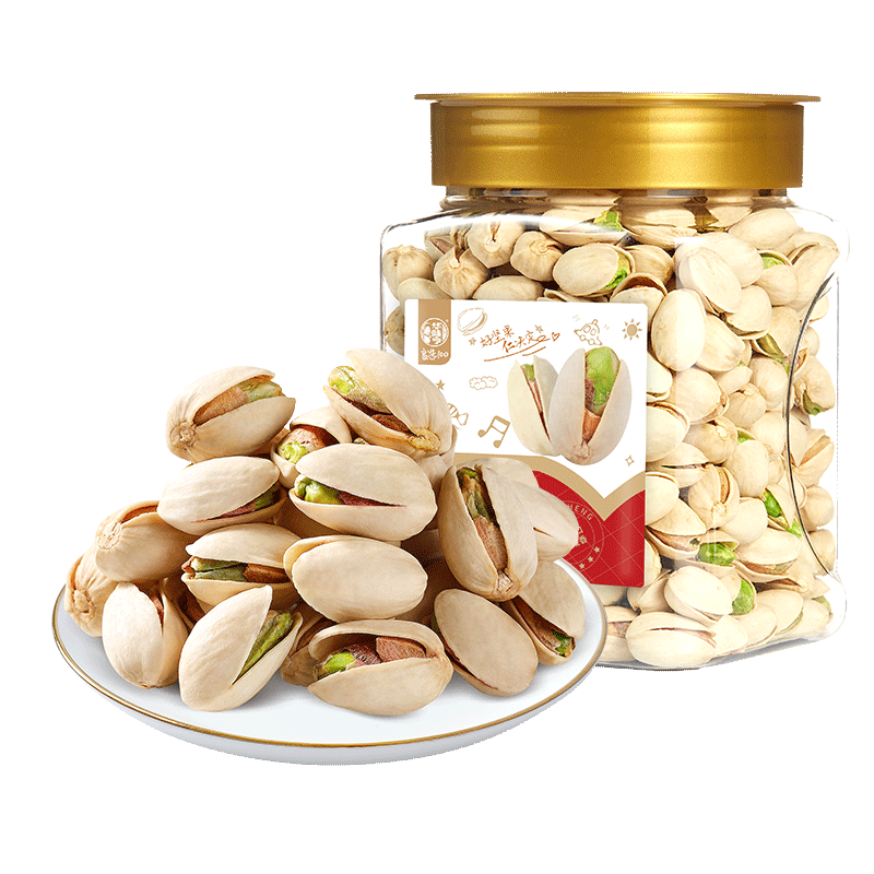 华味亨开心果450g/罐 原色无漂白盐焗味每日坚果零食开口率大企业团购