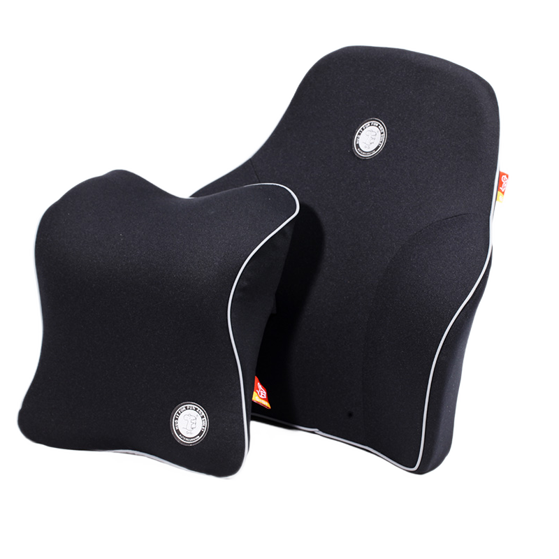GiGi Car Headrest And Lumbar Support Set, Memory Foam Car Seat Cushion, Backrest Pillow, Neck Support Pillow, Black
