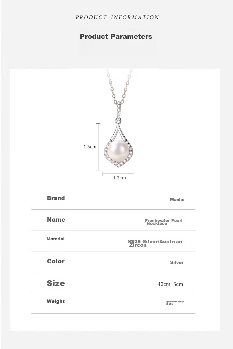 MANHE S925 Silver Freshwater Pearl Necklace for Women, 2026 New Light Luxury High-End Birthday Gift for Mom Or Girlfriend 19