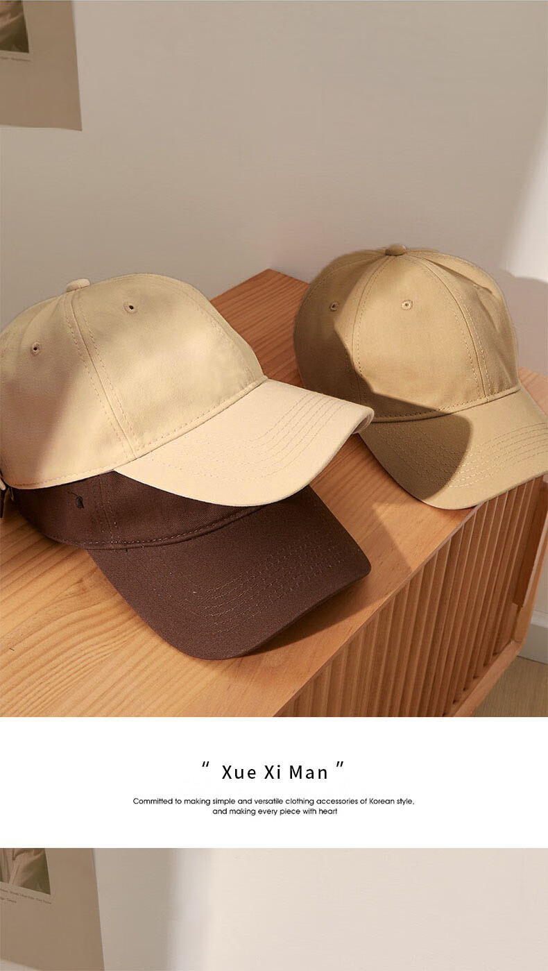 XUEXIMAN Solid Color Baseball Cap for Women, Deep Crown Sun Hat, Large Head Circumference, Face Slimming, Soft Top Duckbill Cap for Women 5