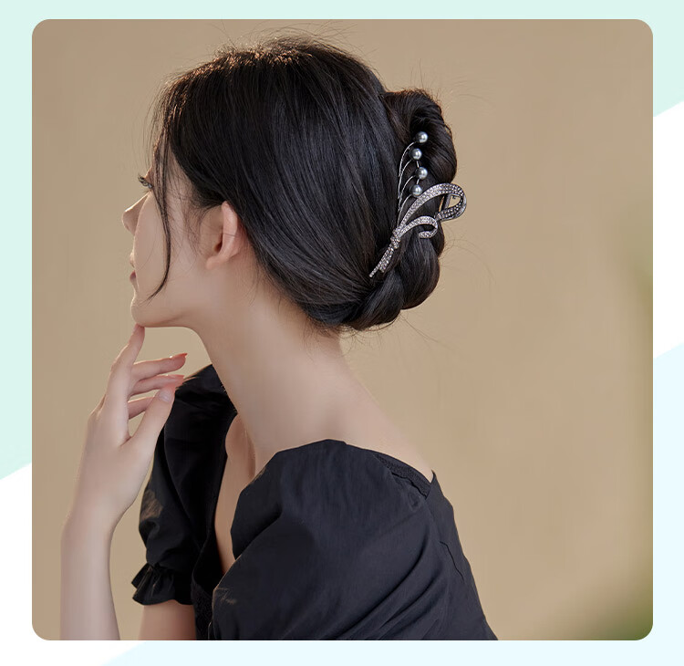 CHIMERA Hair Clip, High-End Hair Accessory for Women, Rhinestone Hair Claw Clip, Back of Head Bun Shark Clip, Birthday Gift for Wome 10