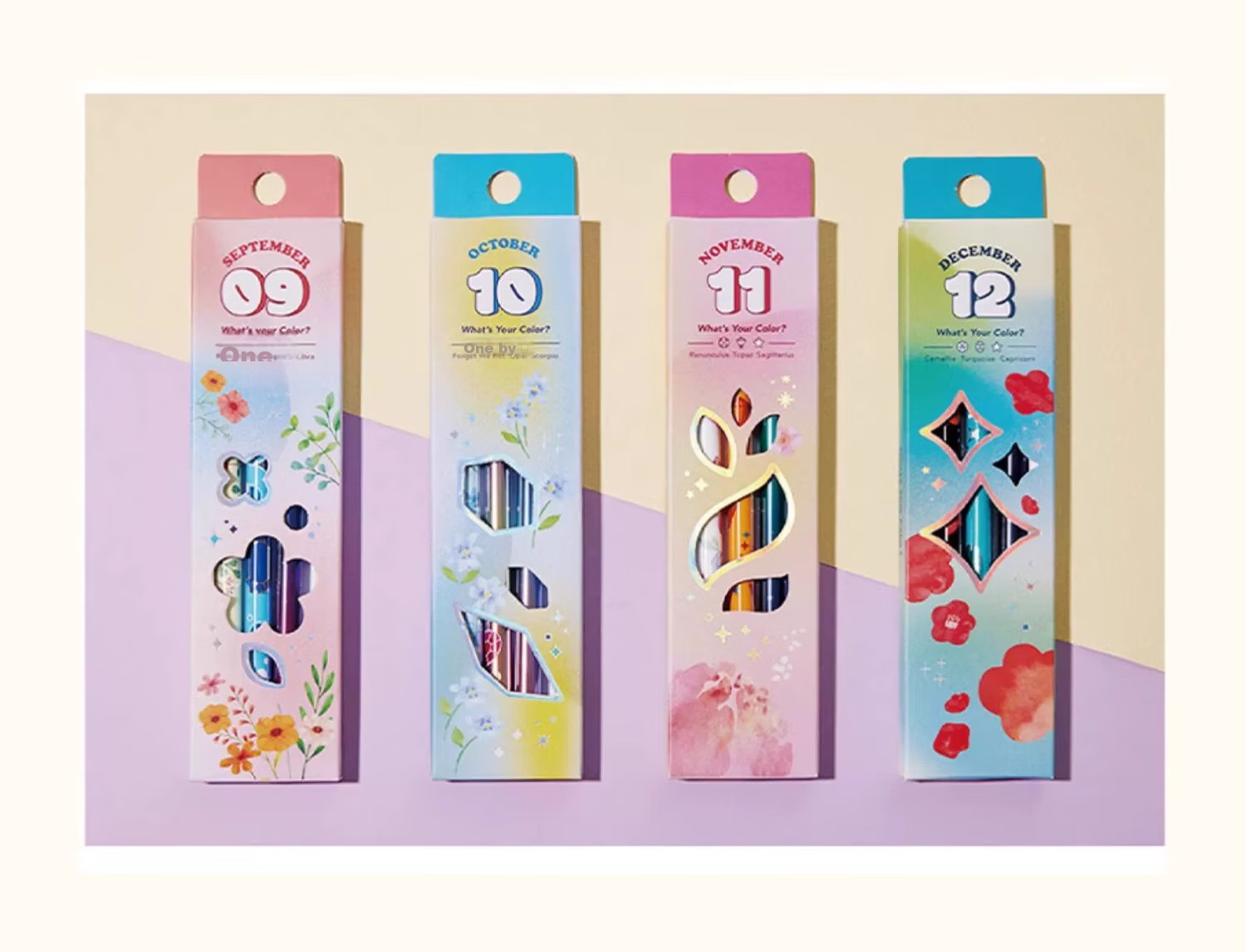 Monami 3000 Watercolor Markers, 12 Zodiac Signs, 0.4mm High-Quality Colored Water-Based Pens, for Note-Taking, Student Journaling, Line Drawing, 3-Color Set - December Watercolor Markers 5
