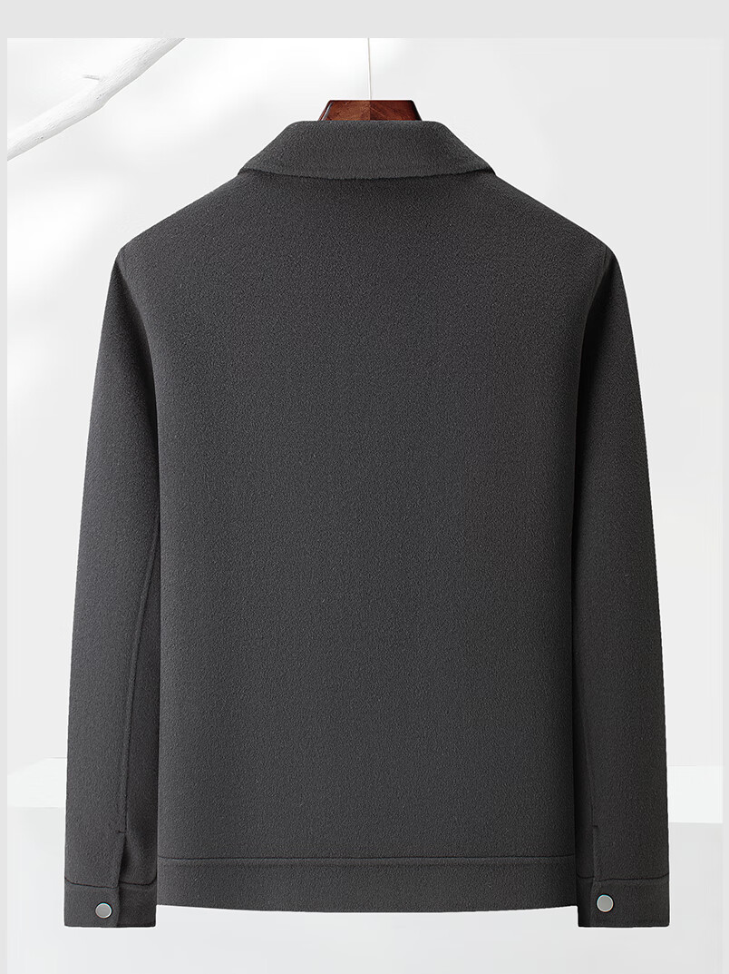 FIRS Men's Double-Faced Wool Jacket, Spring And Autumn Casual Warm Lapel Coat, Short Woolen Overcoat for Me 9