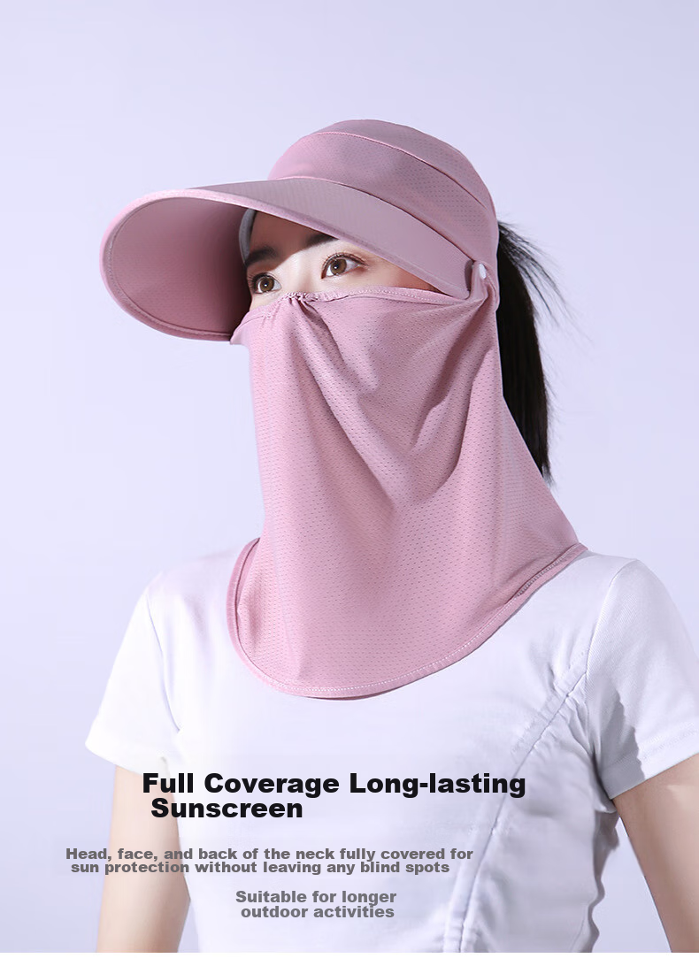BIKEBROS Sun Protection Face Mask, Ice Silk Cool-Feeling Neck Guard, Outdoor Driving Cycling Fishing Gear, Brim Style in Gray 6
