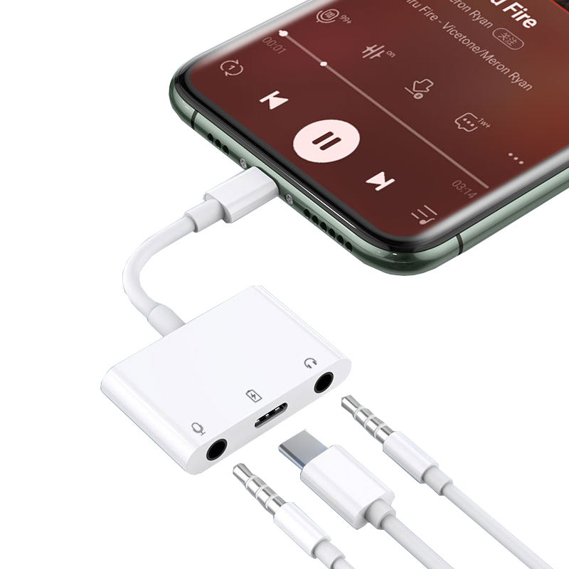JOWOYE Huawei Adapter, Mobile Phone Sound Card Live Streaming Converter, IPhone 15/iPad Samsung Fast Charging Headphone, Music Conversion Cable, Audio Microphone for PUBG Voice Chat, 3.5mm Accompaniment