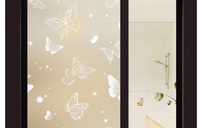 Zichen Window Static Cling Frosted Film, Light-Transmitting But Opaque Window Sticker, Glass Decal, Bathroom Privacy Film 38