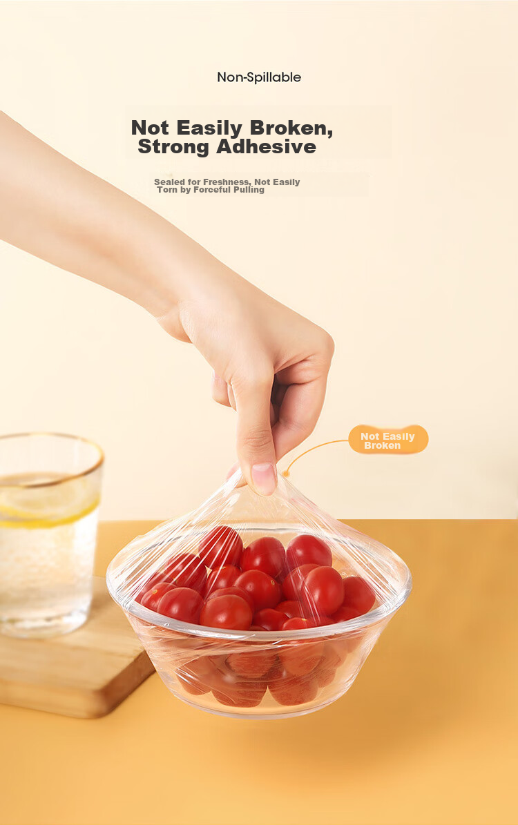MARYYA Food-Grade Disposable Cling Film, Small Size, Perforated for Home Use, Heat-Resistant, Microwave-Safe, 20cm X 150m 10