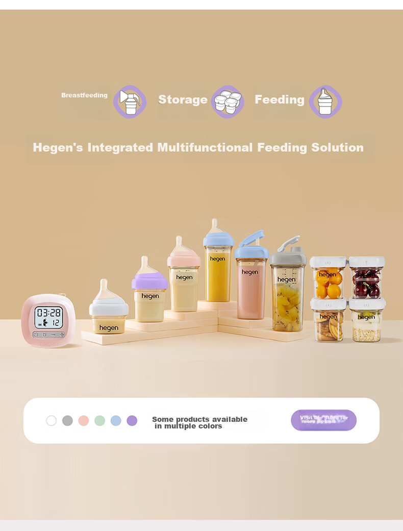 HEGEN Baby Bottle for Newborns 3-6 Months, 240ml PPSU, Anti-Colic, Anti-Choking, Breast-Like, Imported, Pink 13