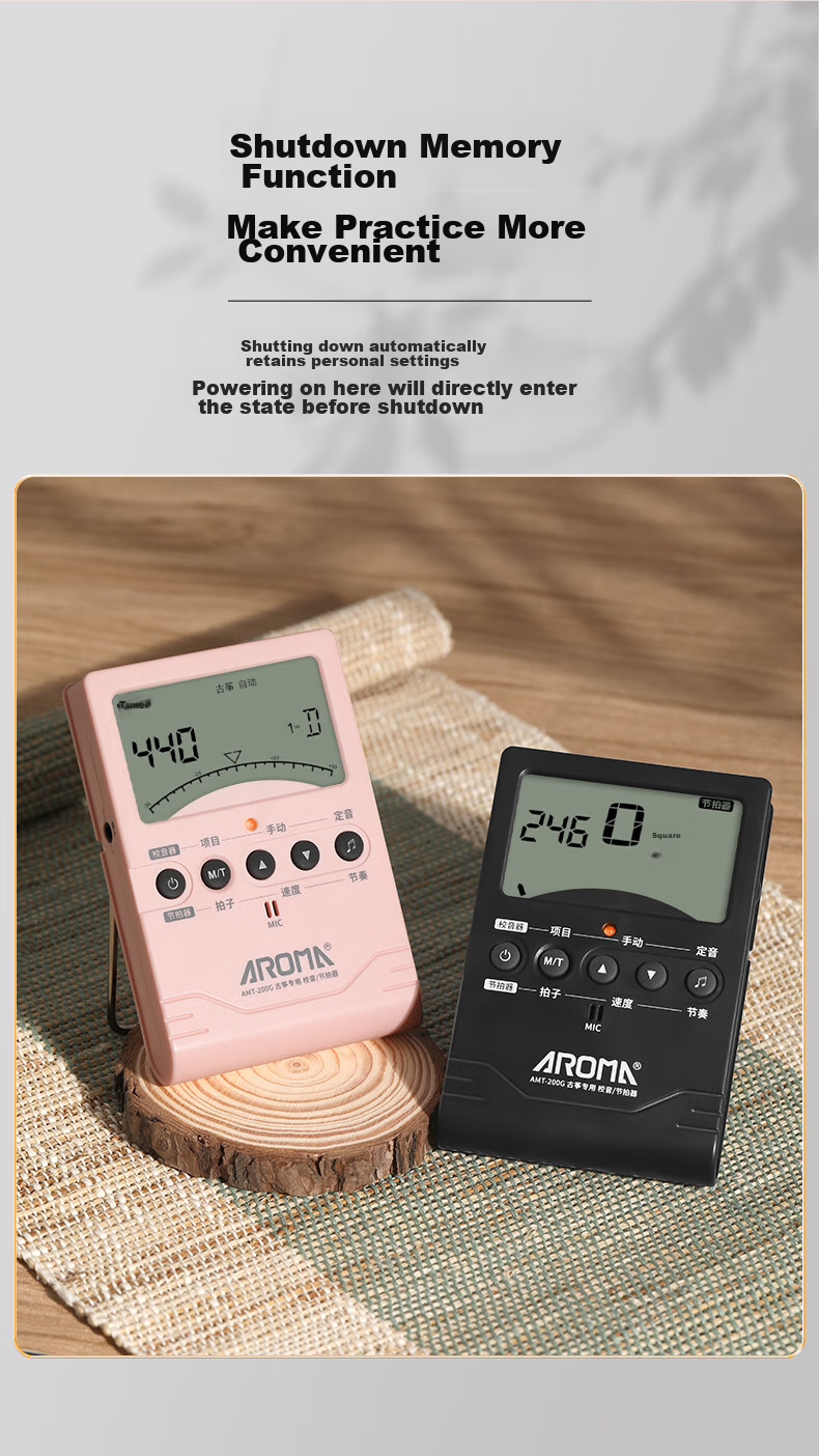 AROMA Guzheng Tuner, Specialized for Guzheng, Electronic Metronome, Three-In AMT-200G [White] 9