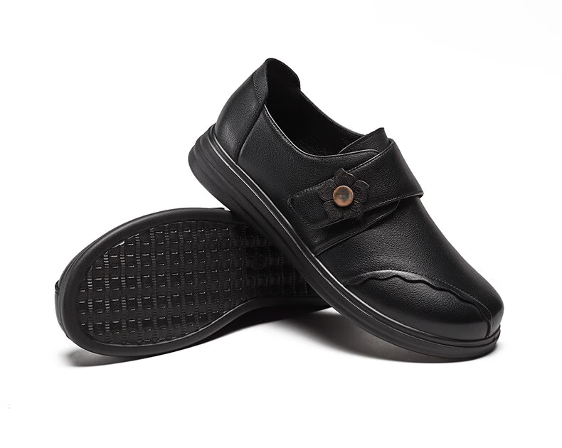 Eierkang Middle-aged and Elderly Women's Soft Sole Leather Shoes 16882W Off-white Size 39 24