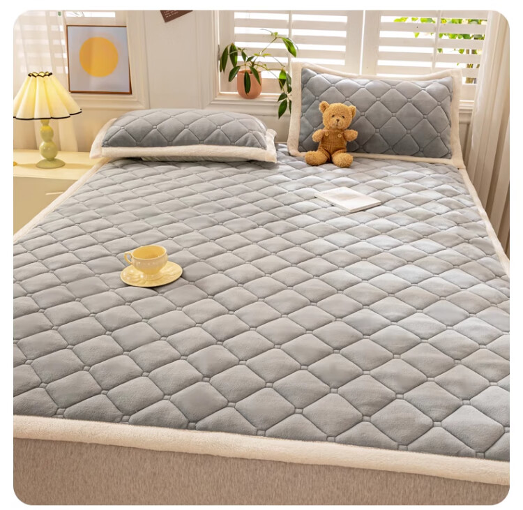 MINISO Class A Antibacterial Thickened Fleece Mattress Pad Soft Double Bed 1.8x2m 4