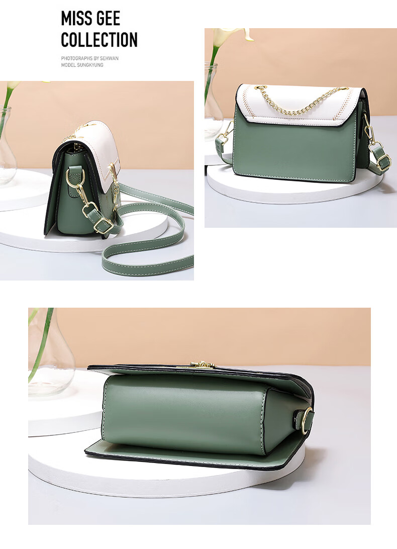 Aiqinghai Leather Handbag, Women's Crossbody Bag, Shoulder Bag, Small Square Bag, Brand Gift for Wife's Birthday, 520 Gift for Girlfriend 20