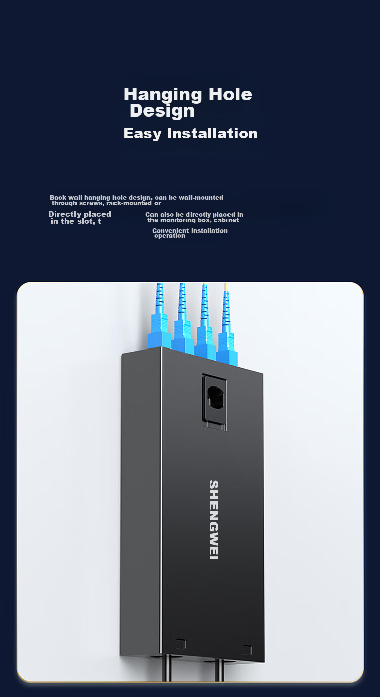 Shengwei Fiber Optic Terminal Box, 8 Ports 8 Cores Single-Mode SC Fully Equipped Pigtail Flange Plate, Desktop Fiber Optic Fusion Splice Box, Fiber Optic Splice Tray Wiring Rack, FWBO-188S 12