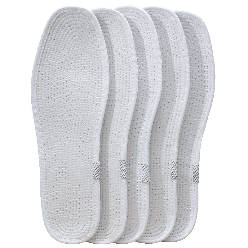 3AnGnI Cotton Insoles for Men And Women, Breathable Sweat-Absorbing Handmade Thousand-Layer Fabric, 5 Pairs, Size 41
