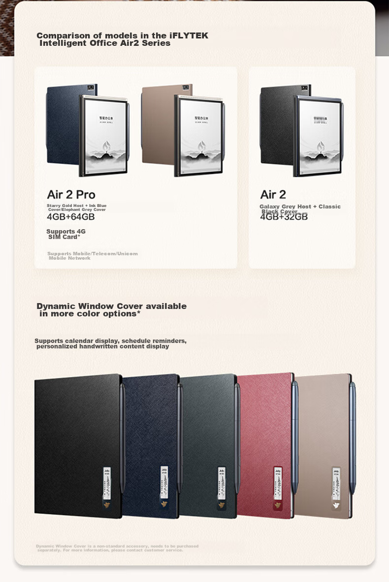 IFLYTEK Smart Office Notebook Air 2 Pro Starlight Gold - Elephant Gray, 8.2-Inch E-Reader with E-Ink Screen, Tablet Computer, E-Paper Notebook, Voice-To Functio 13
