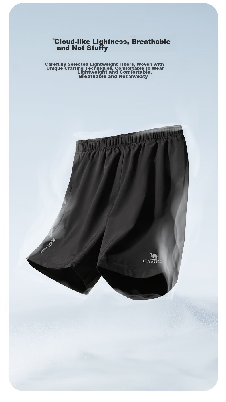 CAMEL Men's Sports Shorts, 2024 Spring And Summer New Style, Woven Quick-Dry Breathable Cool Casual Shorts for Women, 6002 5