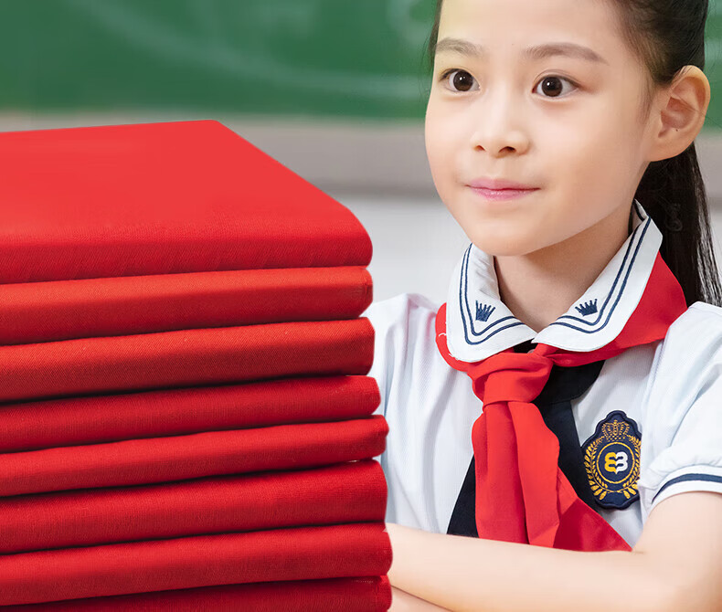 M&G Red Scarf [1.2m/Polyester/1 Piece], Elementary School Young Pioneers, National Standard Pure Cotton, Standard Color-Fast Soft, for Grades 1-3 Children, Polyester ASCN9523 1
