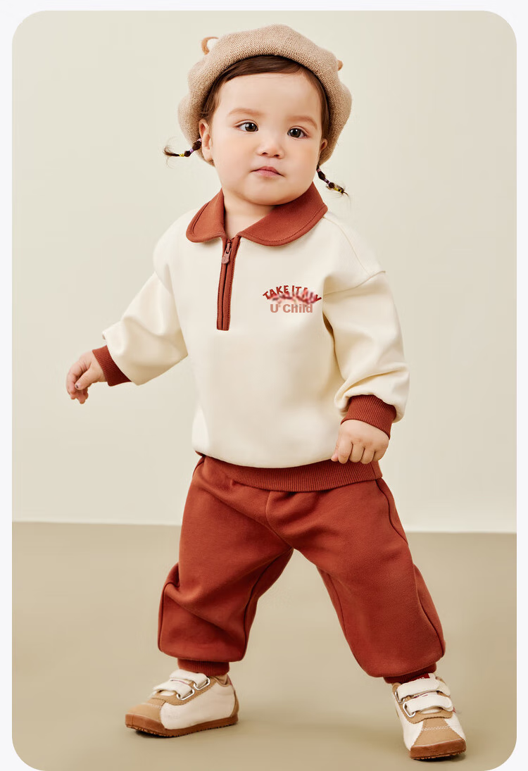 Minibala Long-Sleeve Set for Boys And Girls, Children's Sporty Preppy Style Sweatshirt And Pants Two-Piece Spring Outfit [Artist Collaboration] 10
