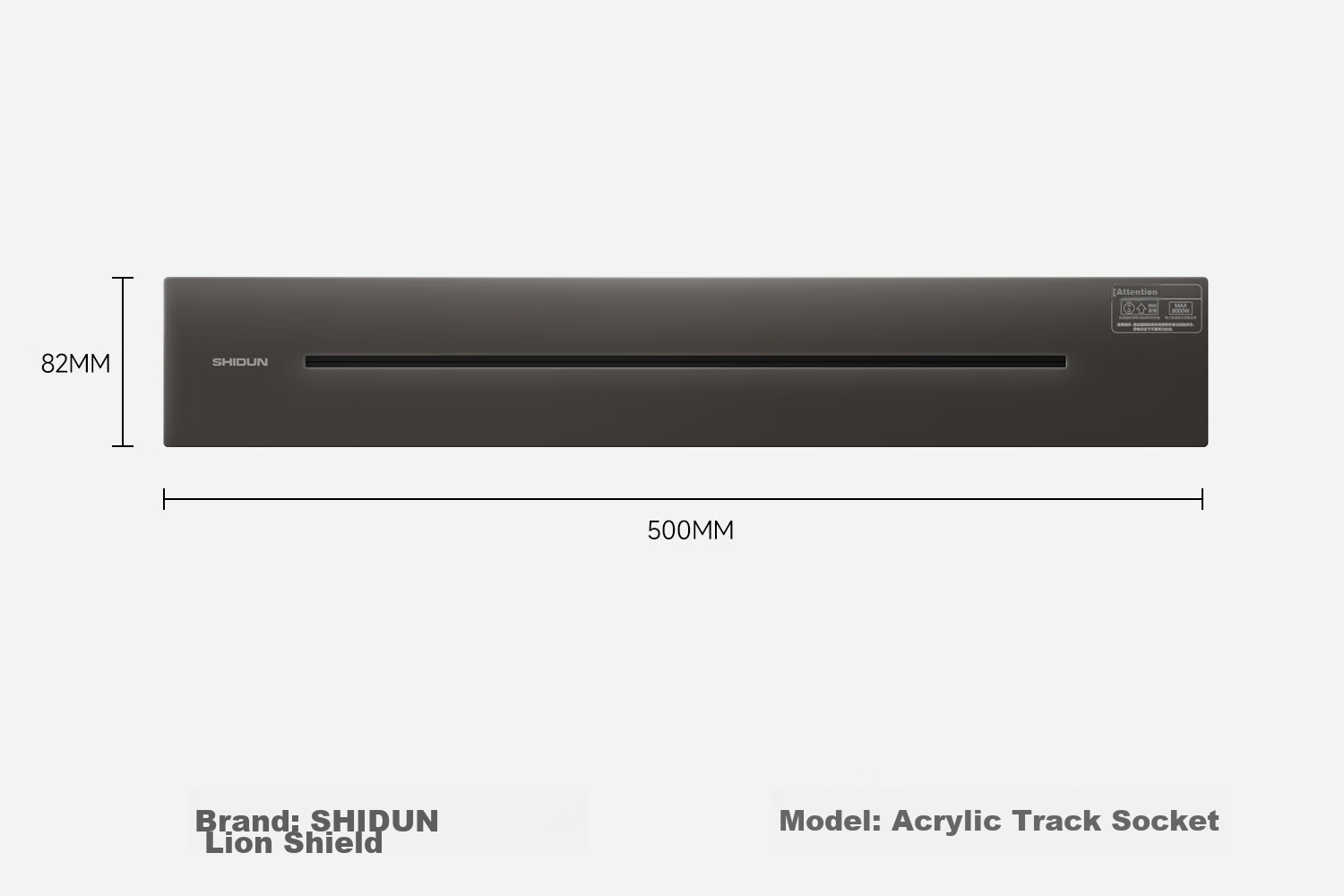 Shidun Track Socket, Surface-Mounted Movable Sliding Rail Socket, Dining Cabinet Kitchen No-Drilling Track Switch Socket, 50cm + 3 Five-Hole Sockets, Black Coffee Color 24