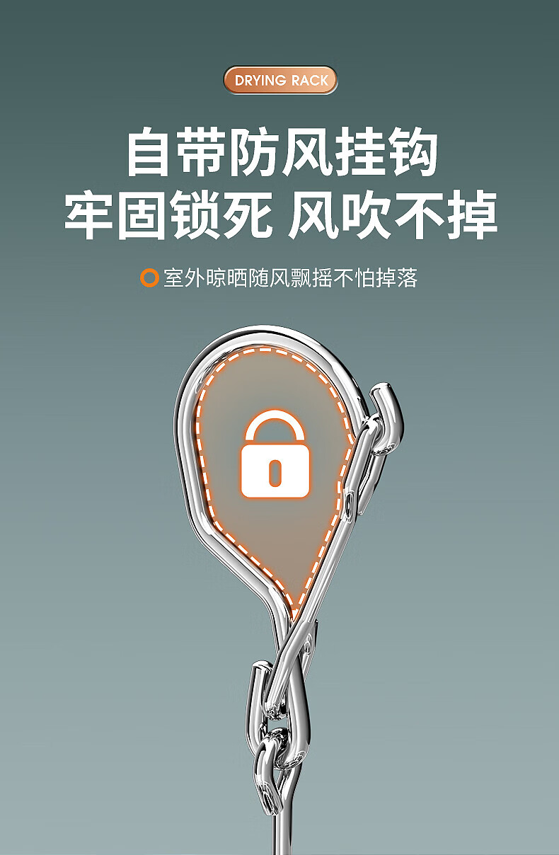 Jingxun Clothes Hanger with Sock Clips, 24 Clips Solid Multi-Head Drying Clips Multifunctional Windproof Sock Clips Round Gree 9