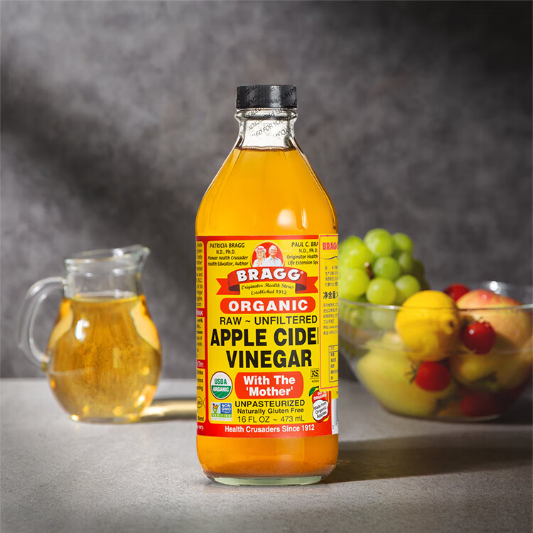 麦趣丰(maiqufeng) bragg 美国进口 苹果醋饮料473ml原浆减无糖精水果