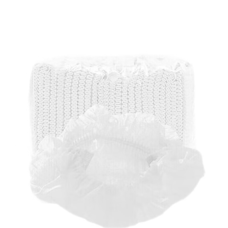 Minggu Disposable Hat Covers, Kitchen Dust-Proof Caps, Strip Hats, Mesh Hats, Non-Woven Fabric Hats, Dust-Proof, White Double-Strap, 100 Pieces/bag, CW625624