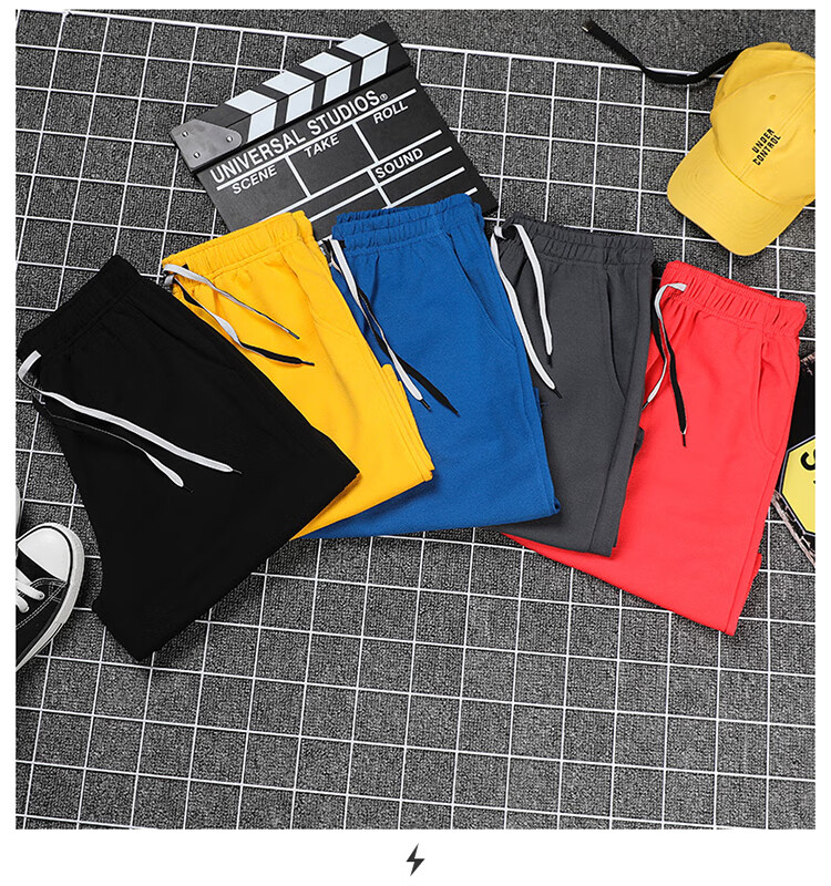 ROMON Men's Shorts, Summer Korean Style Trendy Printed Pants, Men's Sports Beach Shorts, Black M 8