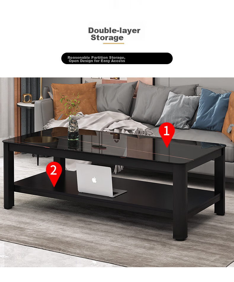 Fanshe Coffee Table, Living Room Tea Table, Office Coffee Table, Small Apartment Glass Sofa Table, Modern Minimalist Tea Table 5
