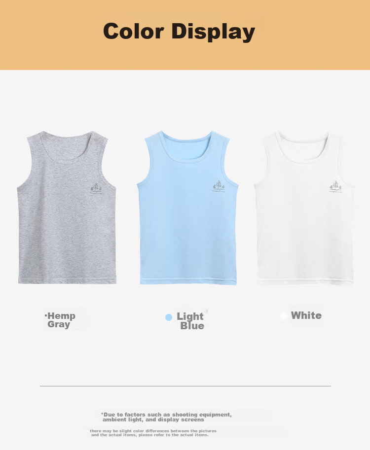 Hodohome Children's Tank Top, Boys' Summer Thin Style, 40s Combed Cotton, Casual Sports Undershirt, 803 Heather Gray, Size 140 10