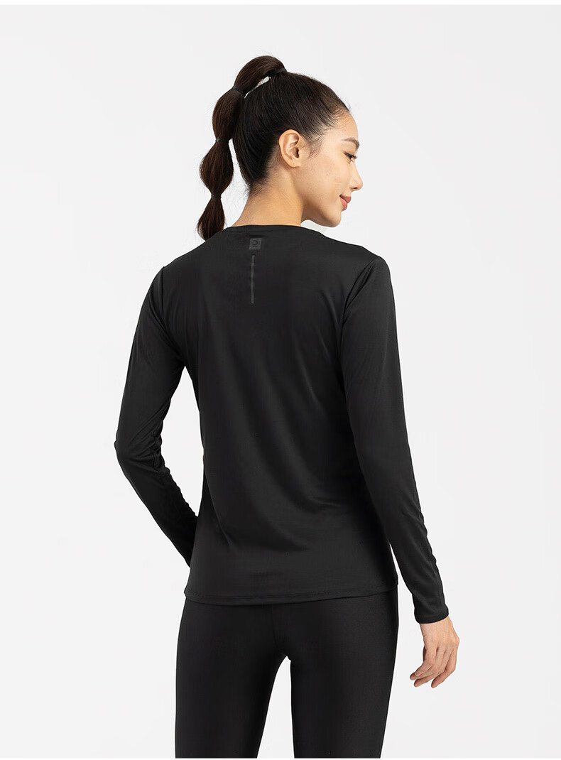 DECATHLON Training Sun Protection Base Layer Long-Sleeve Fitness Running Sportswear T-Shirt Top RUNW2176332 Classic Black M-L 8