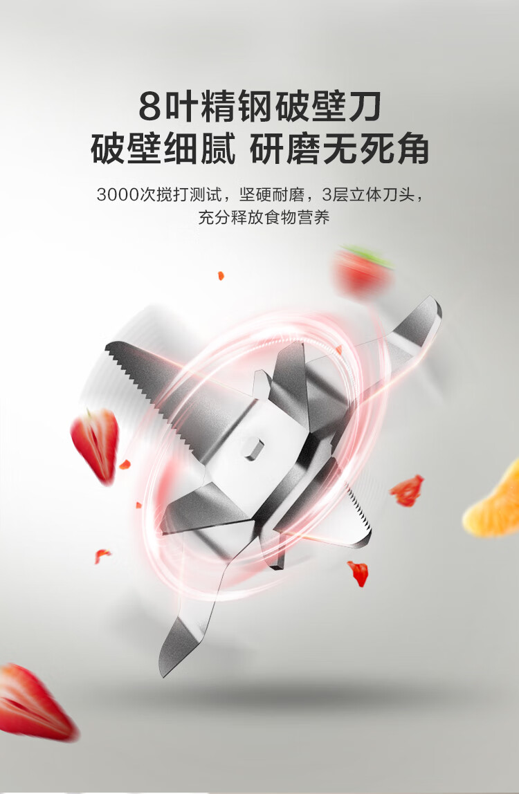 25日0点 美的 多功能破壁料理机 1200W蒸煮 超薄静音机身 图9