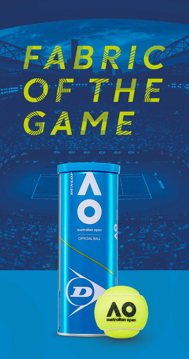 DUNLOP Official Ball for Australian Open AO Tennis Tournament And Training, Rubber Canister, Full Box of 24 Tubes, 601601 2