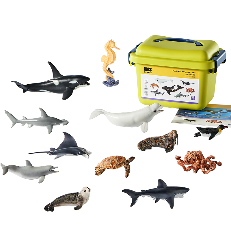 Babycare &bctoys Animal Model Children's Toy Zoo Realistic Ocean Bucket with 12 Animals