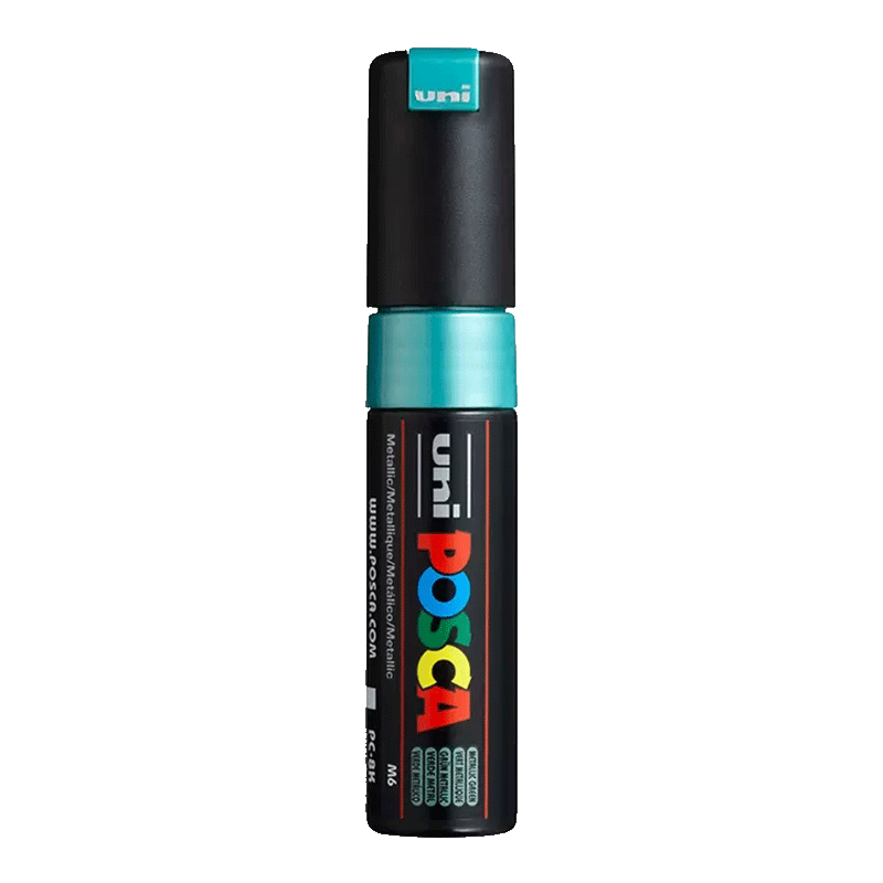 Uni Mitsubishi POSCA Acrylic Marker (Broad Tip) Metallic Green Single PC-8K Paint Brush Poster Advertising Marker Drawing Hand-Painted Graffiti Watercolor Art Pen