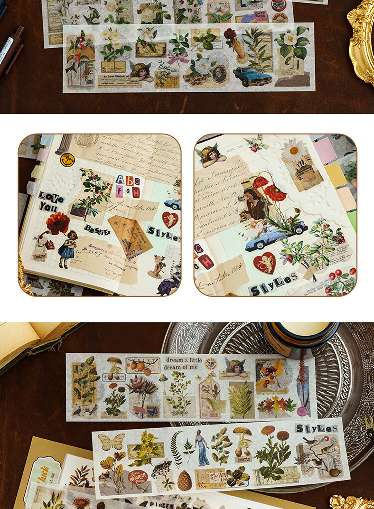 Yuhe Segmented Planner Tape Stickers, Landscape Decorative Stickers And Paper Journal Materials DIY Gift for Girls Children's Day Present, 4 Styles in Total 24 Pieces 4269 13