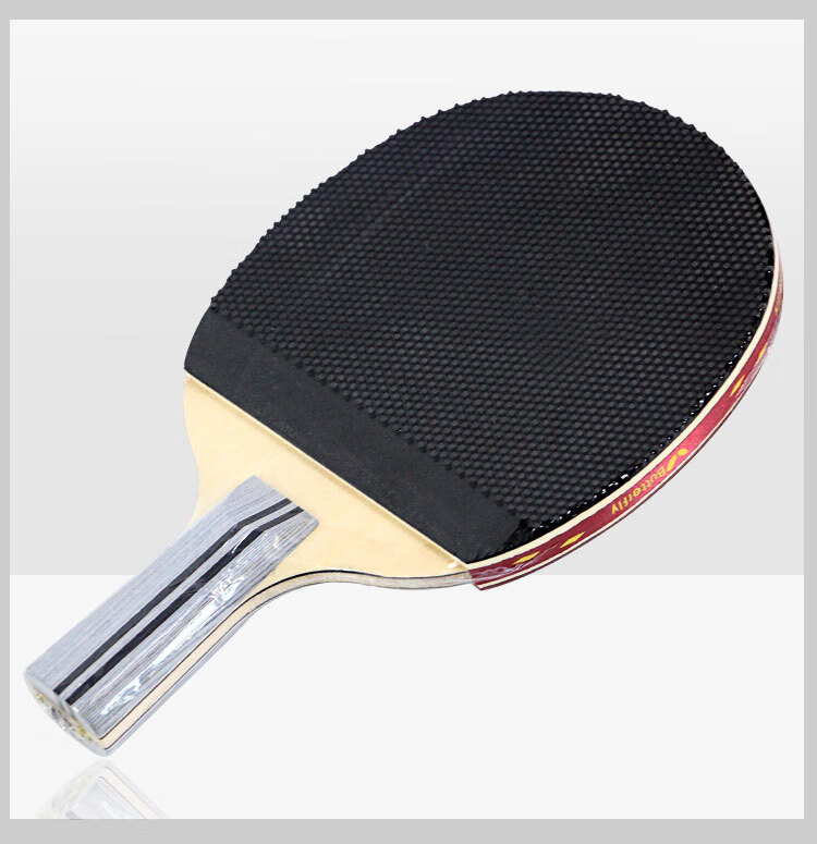 BUTTERFLY Four-Star Table Tennis Racket, Straight Handle, Reverse Rubber And Positive Rubber Combination, Single Racket 403, Includes Racket Case 10
