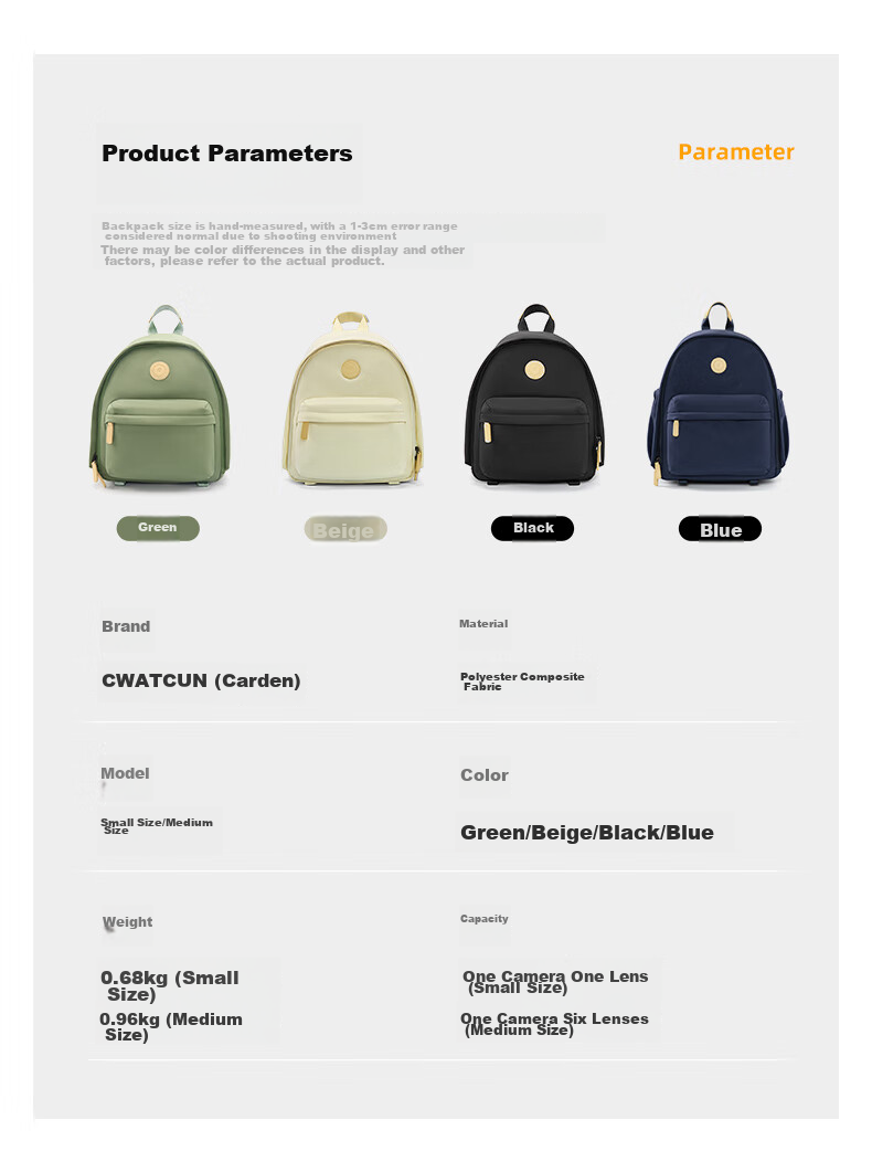 CWATCUN Kaideng Backpack Camera Bag, Casual Retro Commuter Photography Bag for Women, One Camera And Lens Compartment, Detachable Photography Bag 11