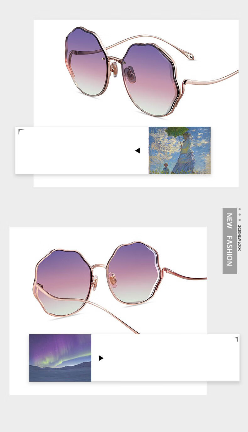HELEN KELLER Sunglasses for Women, Elegant Slimming Glasses, Gradient Color Driving Anti-UV Specialized Eyewear H2108N02 4