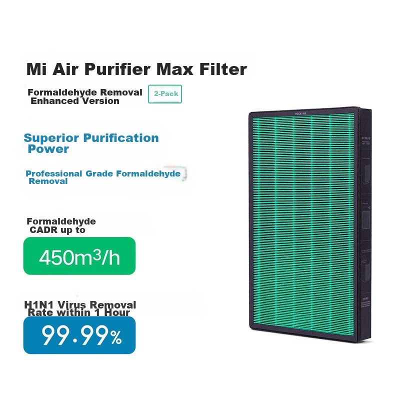 米家 小米空气净化器滤芯滤网 除甲醛增强版2只装 家用除甲醛除菌除烟味 适用净化器MAX增强版