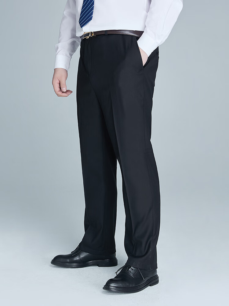 Ayoupang Large Size Formal Dress Pants for Men, Business Casual Solid Color Trousers, Plus-Size Loose Straight-Leg Work Pants for Office Wear 7