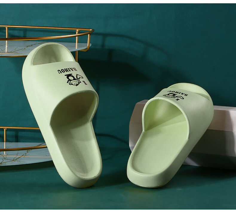BAIHOU Summer Couple Cartoon Home Thick-Soled Squishy Slippers for Students, Men And Women, 006 Yellow, Size 36-37 21