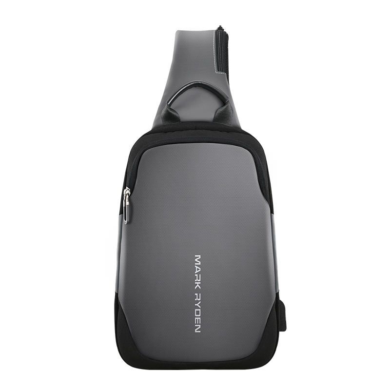 MARK RYDEN Men's Chest Bag Crossbody Fashion Sports Shoulder Bag Large Capacity iPad Backpack Water-Resistant MR7056 Elite Gray