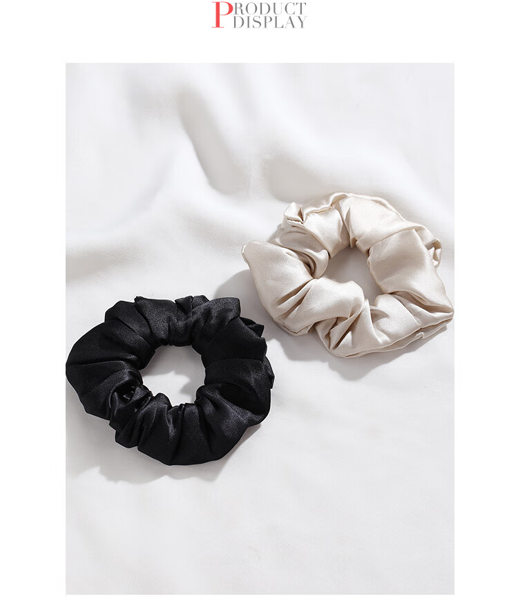CHIMERA 2 Pieces Silk Hair Ties, Mulberry Silk Hair Bands, Hair Elastics, Hair Flowers, Hair Accessories for Women, Mid-Autumn Festival Gift 5