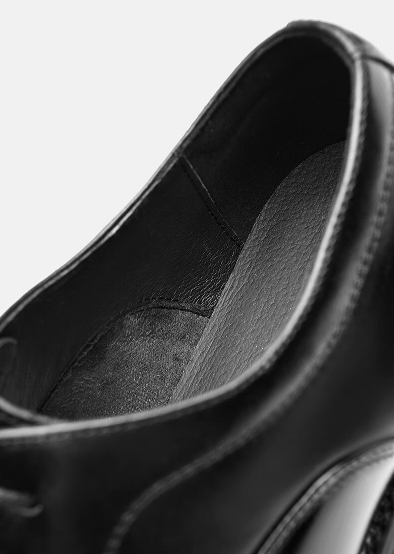 HLA Men's Leather Shoes, Business Oxford Formal Comfortable Versatile Leather Shoes HAAPXM1EBA064, Black Height-Increasing Style, Size 41 22