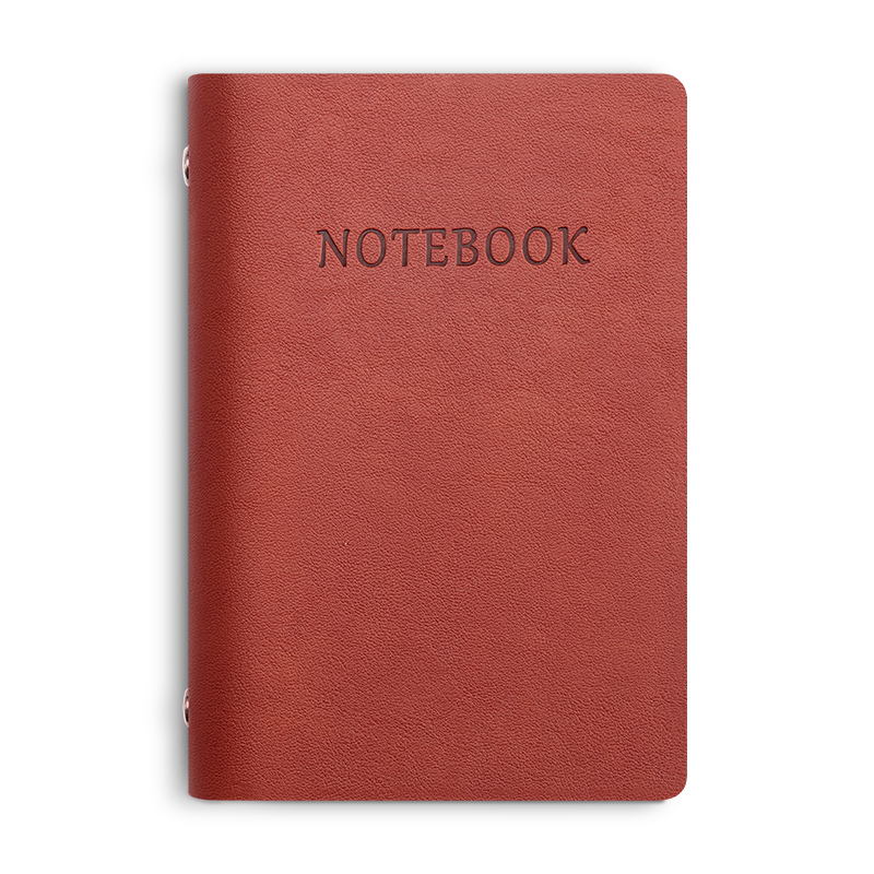 Jiaranheng A7 Loose-Leaf Notebook, Pocket-Sized Business High-Quality Portable Mini Notebook, Detachable Replaceable Inner Pages, Journal Notebook, Small Notepad, Customizable, Reddish-Brown Color