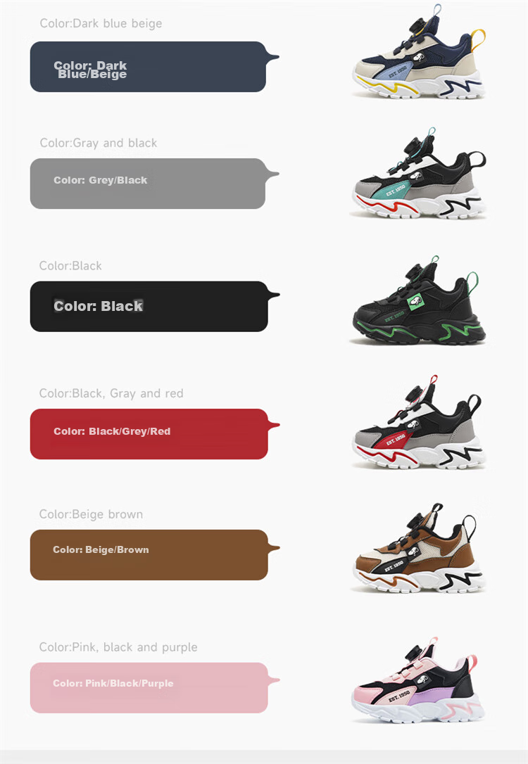 SNOOPY Children's Lightweight Sneakers, Boys And Girls Student Autumn Versatile Casual Shoes, 3813 Black Gray Red, Size 26 3