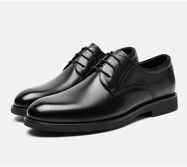 HLA Men's Leather Shoes British Style Business Classic Formal Wedding Groom Shoes HAAPXM1EBA070 Black Size 39 24