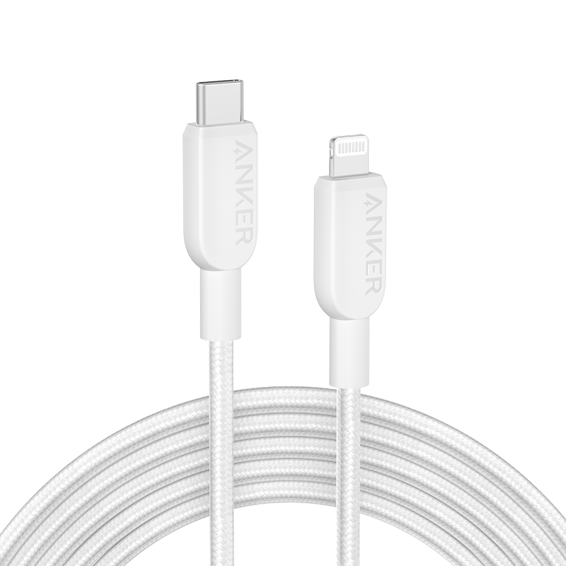 ANKE MFi Certified Apple Charging Cable for IPhone 11/12/13/14, Type-C to Lightning Fast Charging Braided Data Cable, 1.8m White